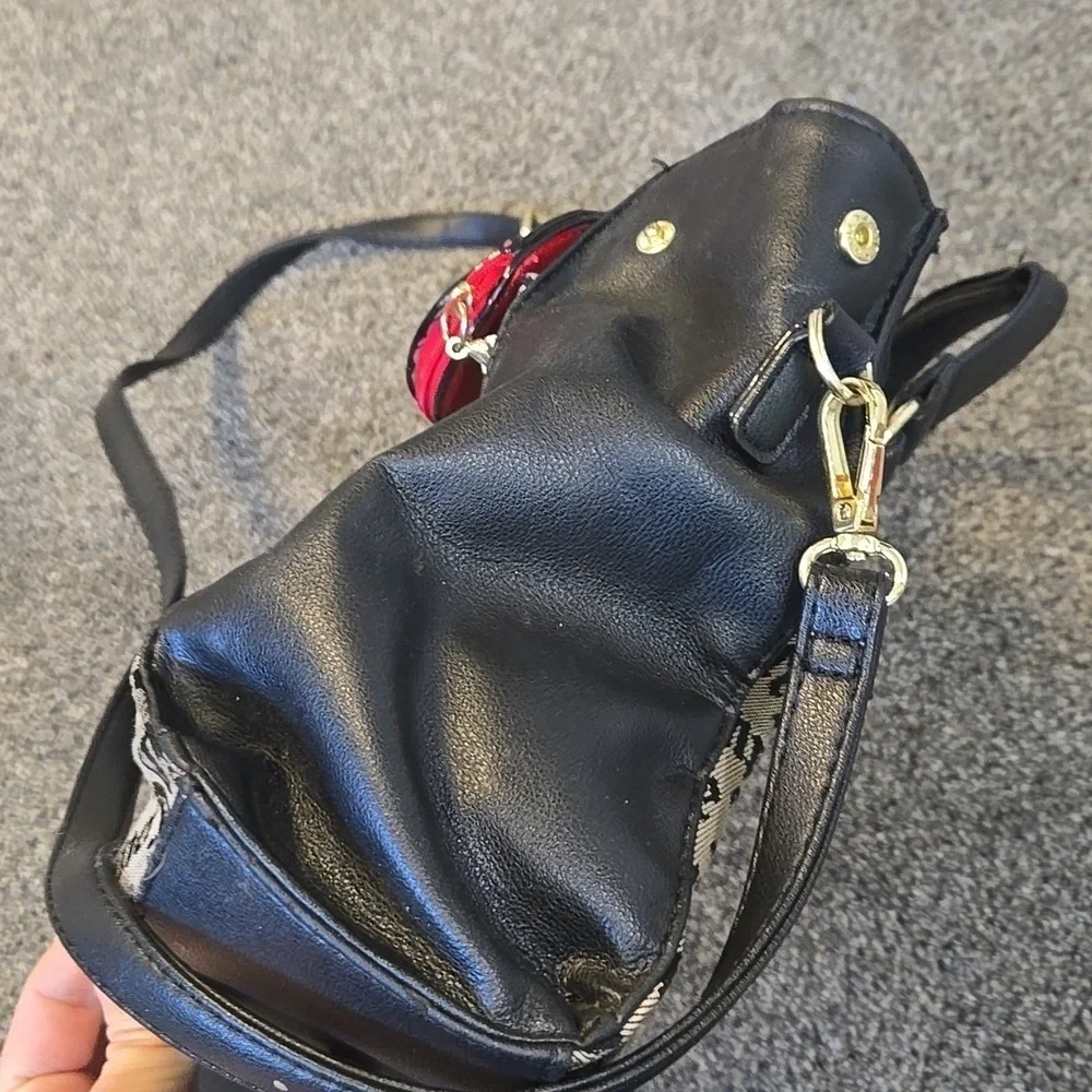 Vintage Juicy Couture Tote Hobo Bag with Red Heart Pouch Satchel